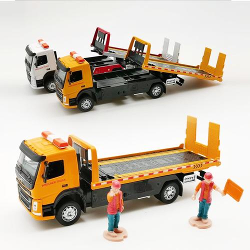 合金平板拖车城市交通道路救援清障运输车工程拉货车模